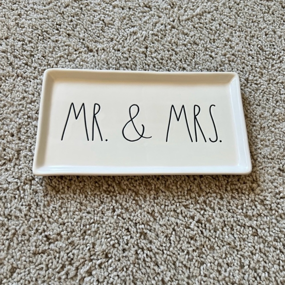 Rae Dunn White and Black Vanity Tray